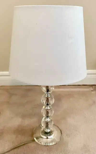 Vintage “Crystal” Acrylic Ball Table Desk Lamp W Shade, View more