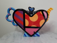 Very Fun Romero Britto Heart Teapot
