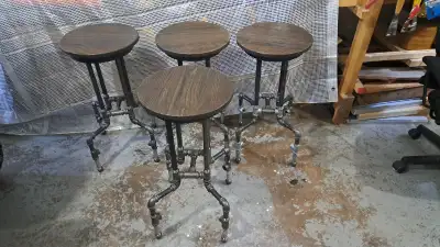 Unique Looking Industrial Stool. 27". Set of 4 $300.00. Or sold Individually $80.00 each.