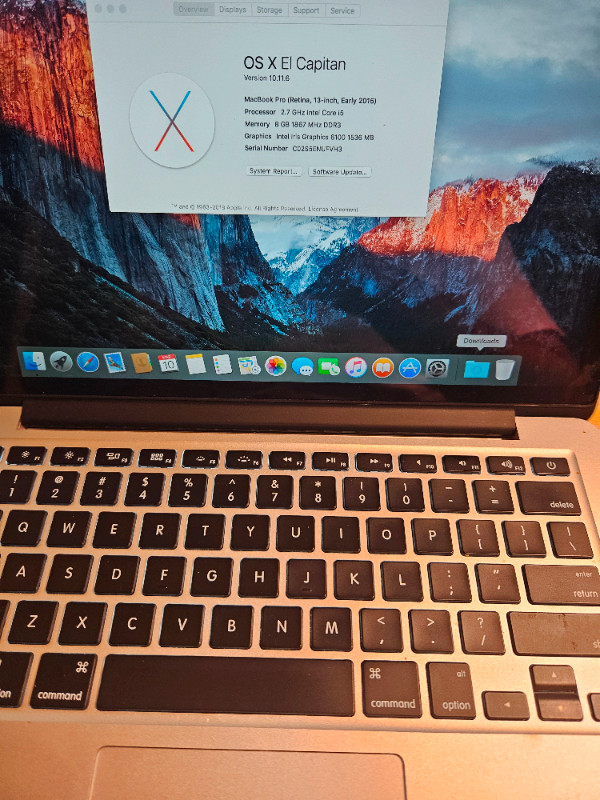 EXCELLENT CONDITION! - Macbook Pro 8gb model a1502 2015 13-inch dans Portables  à Longueuil/Rive Sud