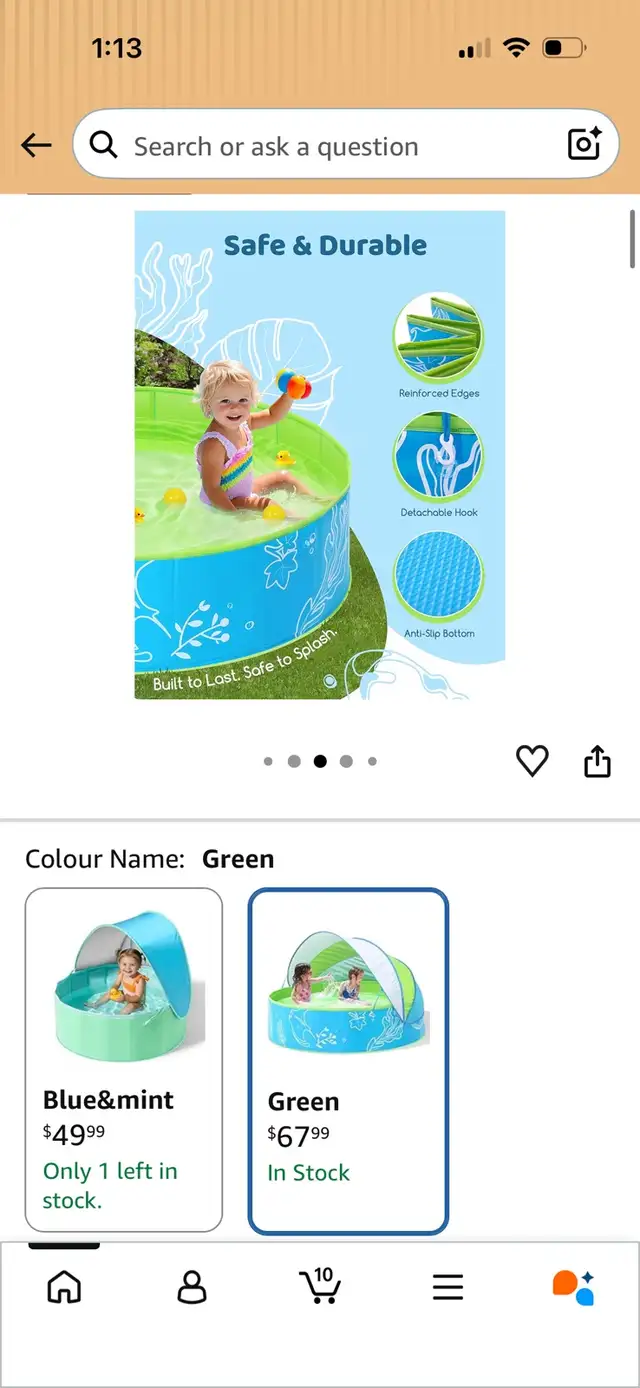  Foldable Water Play Pool with Canopy new  in Hot Tubs & Pools in City of Toronto - Image 4