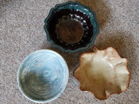 Large vintage pottery bowls