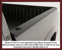 (NEW)  5.8’ Bed Rail Caps Black 2007-14 GMC Sierra 1500 Crew Cab
