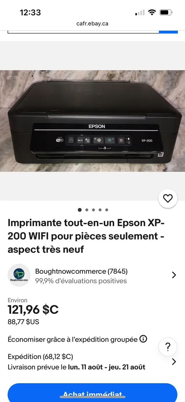 imprimante Epson Wi Fi in Printers, Scanners & Fax in Saguenay - Image 3