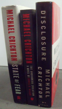3 NOVELS BY MICHAEL CRICHTON (2 HARDCOVER & 1 SOFT)