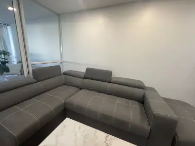 3-Piece Suede Fabric Sleeper Sectional with Storage Ottoman, View more