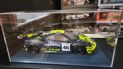 2 - BBR Valentino Rossi (VR46) Ferrari 488 GT3. Blue leather base, marked limited of 10 pcs. (first...