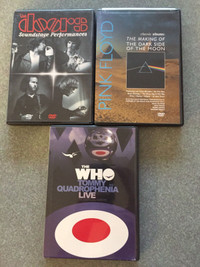Music DVDs EUC The Who The Doors Pink Floyd 