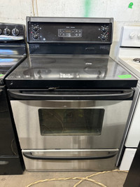 GE stainless steel glass black top stove 