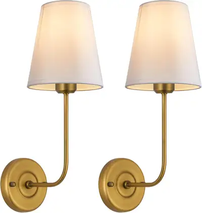 Passica Decor Wall Sconces Set of Two 2 Pack Antique Brass Vinta, View more