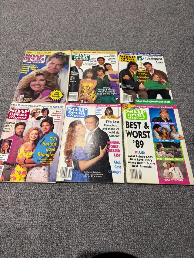 Vintage Soap Opera Digest Magazines - 1989 Collection