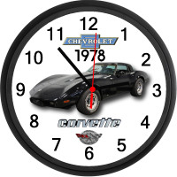1978 Chevy Corvette 25th Anniversary (BLACK) Custom Wall Clock