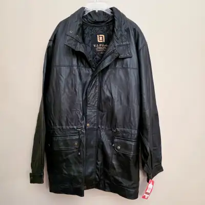 New V.I.P. Men’s XL Black Lambskin Leather Jacket – Only $99, View more