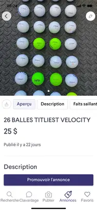 30 BALLES TITLEIST VÉLOCITY