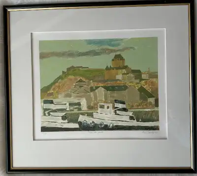 Sérigraphie authentique de Léo Tremblay "Vue du port", View more