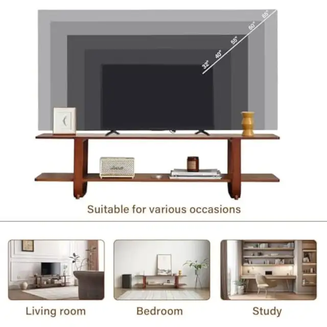 New Welnow Bamboo TV Stand for Up to 65 Inch in TVs in City of Toronto - Image 7