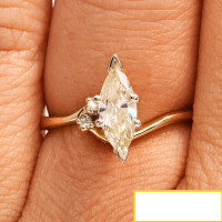 14k Gold with 1.01 Carat Marquise Center Engagement Ring