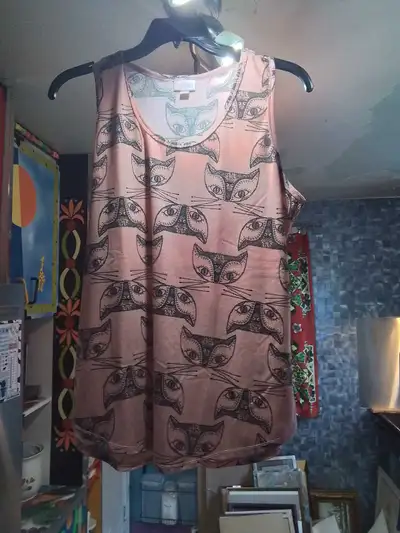 LulaRoe Cat Face Tank Top NEW Plus Size 3X, View more