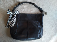 AUTHENTIC LEATHER COACH PURSE WITH SILK PURSE SCARF