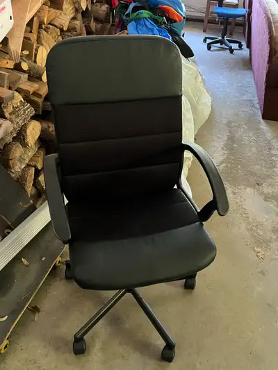 I'm offering a selection of household items, including an IKEA Markus office chair in black, a woode...