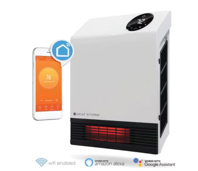 (NEW) Heat Storm 1000W Heater Wall Mount WIFI Touchscreen White in Heaters, Humidifiers & Dehumidifiers in City of Toronto - Image 3