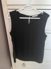 Ladies Ricki's Cut Off Sleeve Black Dress Top - Size XL