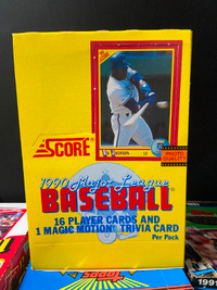 1990 Score Baseball Wax Pack Box - Bo Jackson Griffey Sosa