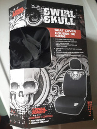 NEW - LETHAL THREAT SWIRL SKULL DRIVER'S SIDE CAR SEAT COVER