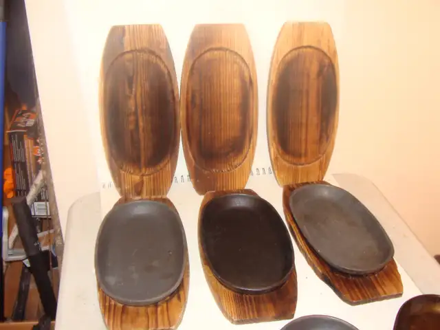 Cast Iron Oval steak/fajita Skillets 9 x 5 ½ ,inch, cedar plates in Kitchen & Dining Wares in Mississauga / Peel Region - Image 4
