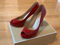 MICHAEL KORS ERIKA PLATFORM Red Leather shoes