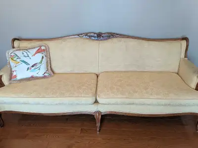 antique yellow couch, View more