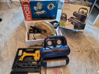 10 in Mitre Saw, Compressor and 16g Brad nailer combo