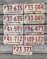 1975 Saskatchewan F Plates PRICE REDUCED 