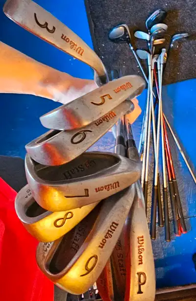 left hand Wilson set + random clubs, View more