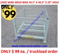 USED WIRE MESH BINS, WIRE BASKETS, WIRE CONTAINERS 34.5" X 40.5"