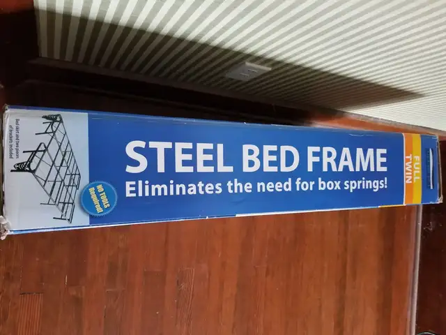 Full/Twin Size SmartBase Metal Bed Frame with Steel Slat Support in Beds & Mattresses in Kitchener / Waterloo - Image 5