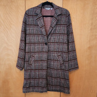 Reitmans size medium plaid one-button coat 