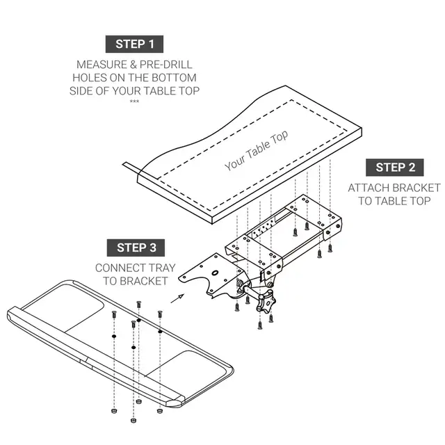 Keyboard Tray with Adjustable Height and Tilt for Standing Desks in Desks in Downtown-West End - Image 9