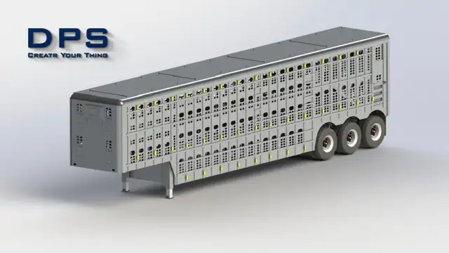 DPS Triple Axle 1/14 Stainless Livestock Trailer62864365101314123