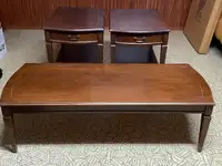 Coffee Table & (2) Side Tables - "Real Wood"