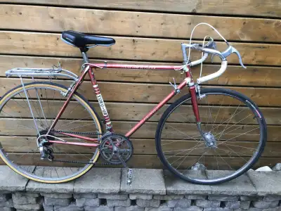 vintage mecier 10 spd. bike, tires hold air, needs brakes $45, View more