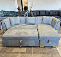 Pull Out 3 Seater Reversible sofa with Ottoman is on Sale.