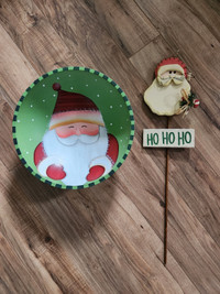 Holiday bowl + wall decor - Santa Claus themed ($5 for BOTH)