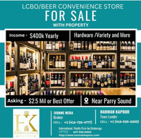 LCBO/ BEER CONVENIENCE STORE FOR SALE