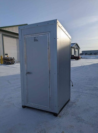 Heated portable job site toilet