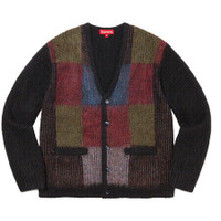 Supreme Brushed Grid Cardigan Mohair Black (Size Small)