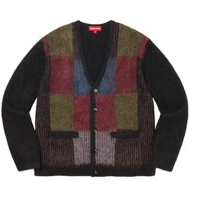 Supreme Brushed Grid Cardigan Mohair Black (Size Small), View more