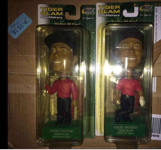 4 Tiger Woods UD TIGER SLAM Play Makers Bobble Heads Set in Arts & Collectibles in Oshawa / Durham Region