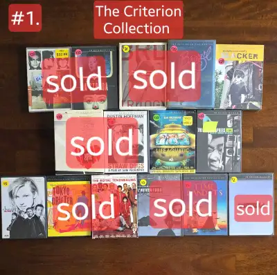 DVD'S Movies The Criterion Collection.  Assorted prices, View more