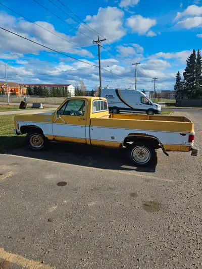 1976 Chevy C10 350 automatic rwd. Runs and drives. Rebuilt rear drum pad springs adjuster and brake...